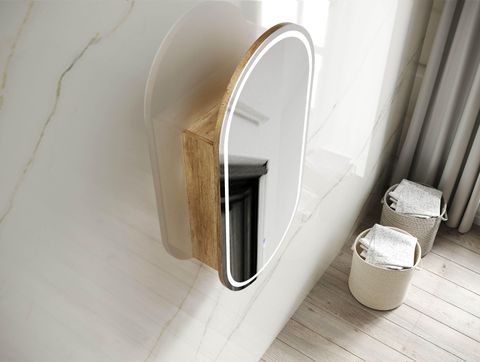 LED Noosa 900(H)x450(W) Natural Oak Shaving Cabinet - Premium Edition — detail 3