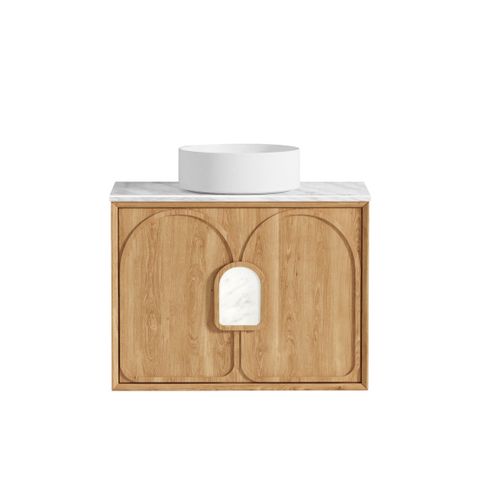 Laguna Mark II 750mm Woodland Oak Wall Hung Cabinet Only — detail 5