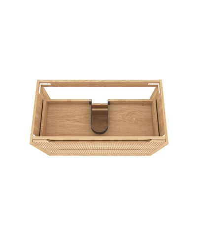 Byron Fluted 750mm Woodland Oak Wall Hung Cabinet Only — detail 6