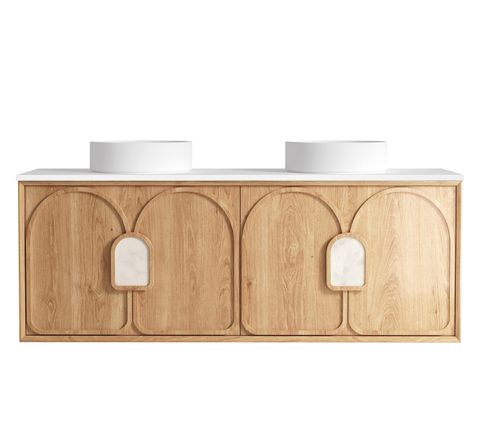 Laguna Mark II 1500mm Woodland Oak Wall Hung Vanity with Matte White Top