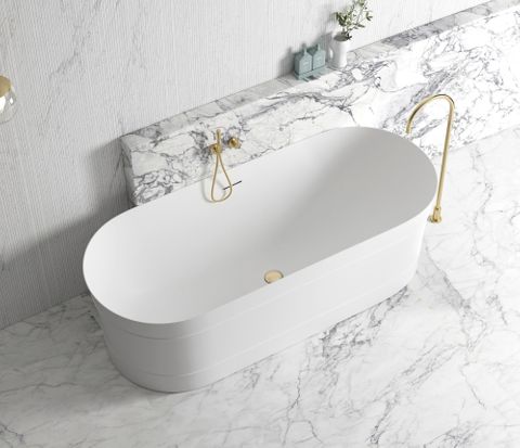 Attica Bondi 1700 Matte White Bath with Overflow — detail 2