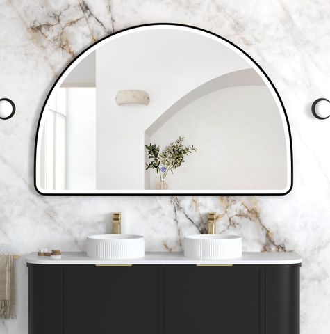 LED Moonlight Archie 1000(H)x1500(W) Black Metal Frame Mirror