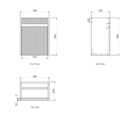 Mini Ensuite Vanity 400mm Matte White Fluted Vanity (with Basin) — detail 4