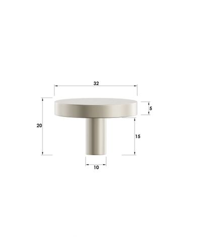 Chloe - 32mm Brushed Nickel Handle (Premium Solid Brass Construction) — detail 2