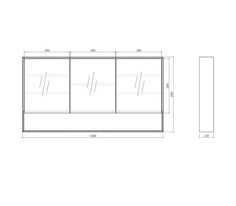 Byron 1500x800 Natural Oak Shaving Cabinet — detail 3