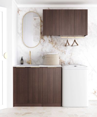 Laundry Kit 1715A Havana Sable Walnut with Cloudy Carrara Top
