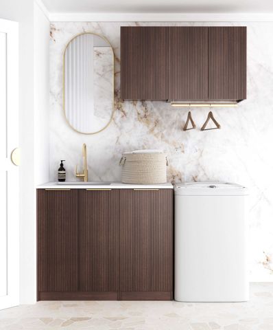 Laundry Kit 1715A Havana Sable Walnut with Matte White Top
