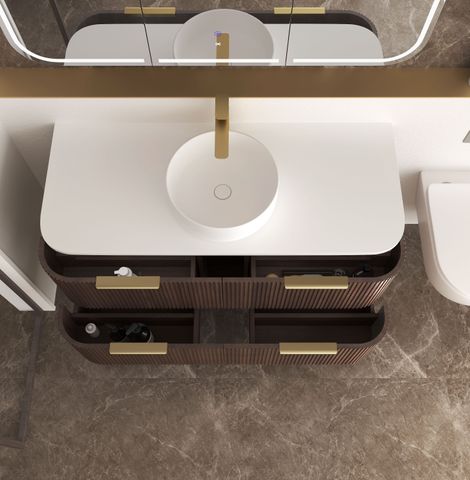 Havana 1200mm Sable Walnut Fluted Cabinet — detail 4
