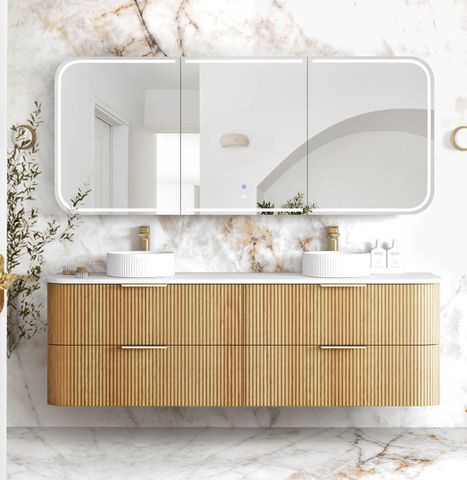 Havana 1800mm Woodland Oak Fluted Cabinet