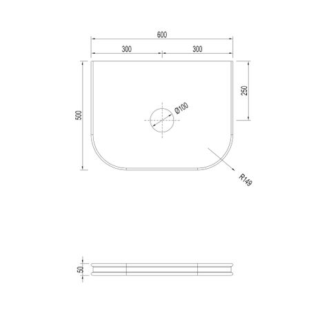 Havana 600mm Woodland Oak Fluted Wall Hung Curve Vanity with Sand Dune Top — detail 5