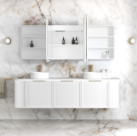 LED Newport 1800(W)x750(H) Matte White Shaving Cabinet - Premium Edition — detail 2