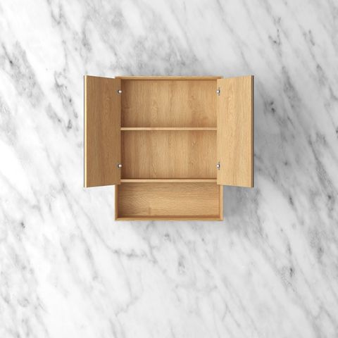 Byron 600x800 Woodland Oak Shaving Cabinet — detail 2