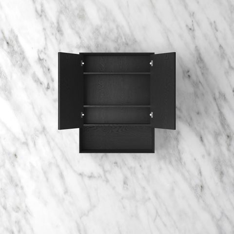 Byron 600x800 Black Oak Shaving Cabinet — detail 2