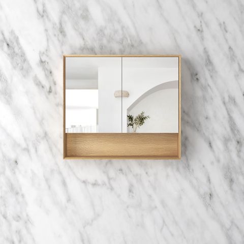 Byron 900x800 Woodland Oak Shaving Cabinet