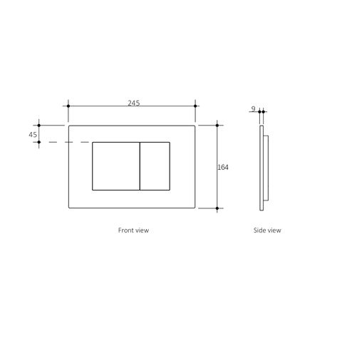 R&T Dual Flush Plate Large Square Chrome — detail 2