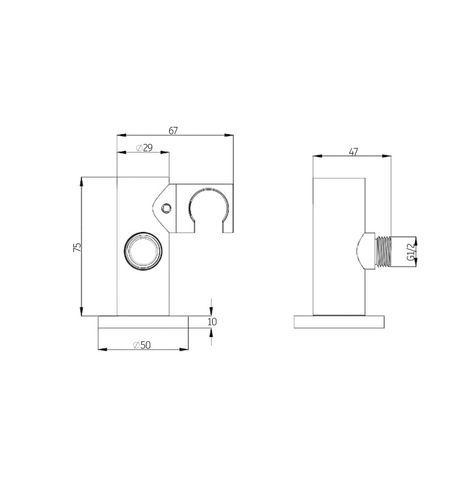Pavia Brushed Nickel Handheld Shower Set Round — detail 5