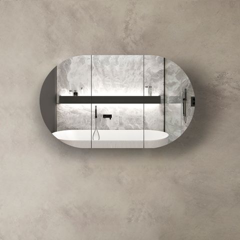 Bondi 1200x750 Black Oak Shaving Cabinet — detail 2