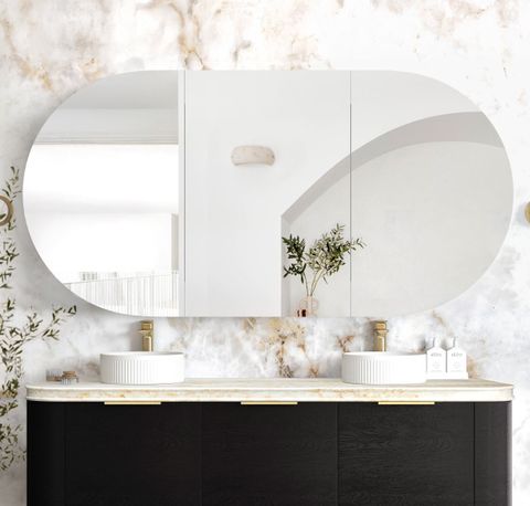 Bondi 1800x900 Black Oak Shaving Cabinet — detail 3