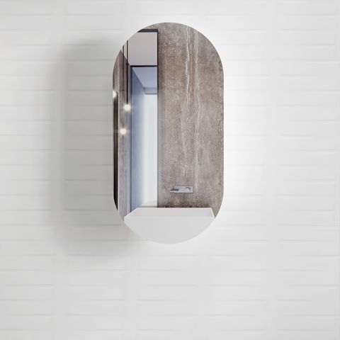 Noosa 900x450 White Shaving Cabinet — detail 2
