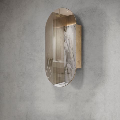 Noosa 900x450 Natural Oak Shaving Cabinet — detail 2