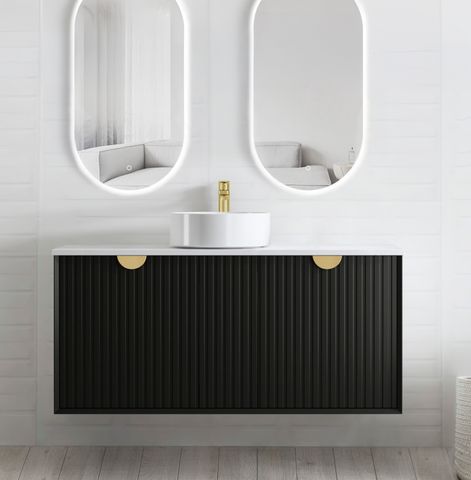 Marlo 1200mm Matte Black Wall Hung Cabinet Only
