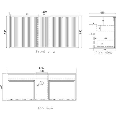 Marlo 1200mm Matte Black Wall Hung Cabinet Only — detail 3