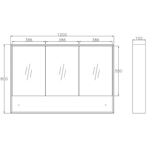 Byron 1200x800 Natural Oak Shaving Cabinet — detail 4