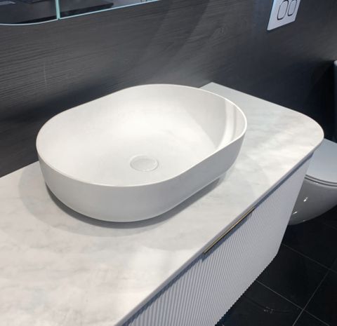 Portofino Solid Surface 500x345x140 Matte White Basin NF — detail 5
