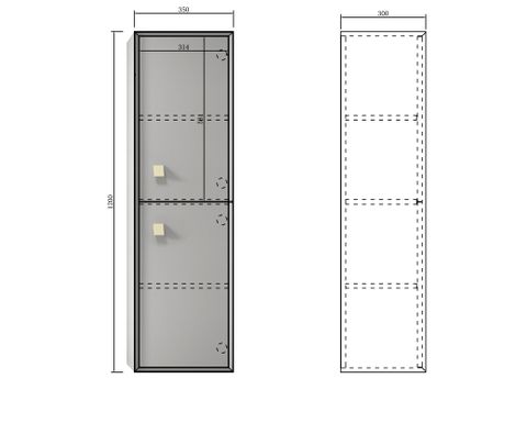 Boston Tall Boy 350x300x1200 Matte Grey — detail 2