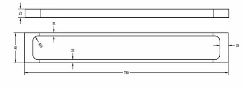 Taran 750mm Chrome Single Towel Rail — detail 2