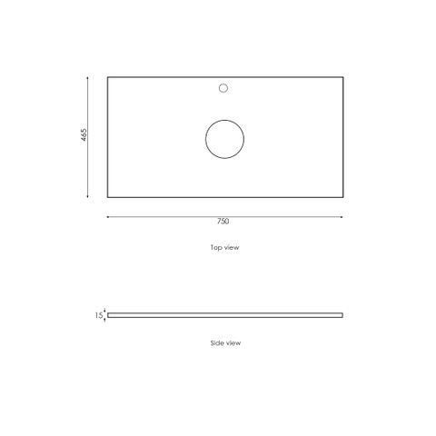 Byron 750mm Natural Oak Wall Hung Vanity with Empire Black Top 12TH — detail 2