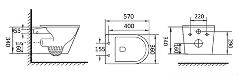Alzano WH Rimless Pan Thick Seat / Geberit Inwall Cistern (Button Order Separately) — detail 2