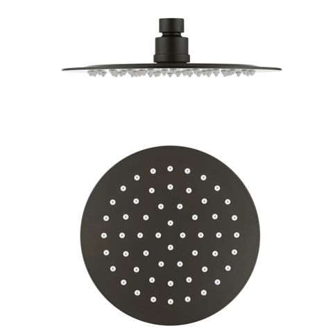 Pavia Twin Shower On Rail 250mm Shower Head Round Gunmetal — detail 2