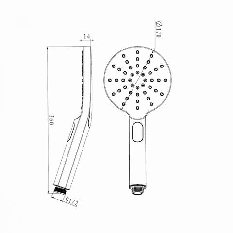 Pavia Twin Shower On Rail 250mm Shower Head Round Gunmetal — detail 4