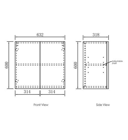 Byron/Bondi 630 Black Oak Wall Cabinet — detail 3