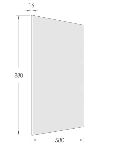 End Panel 880x580x16 Polyurethane Black — detail 2