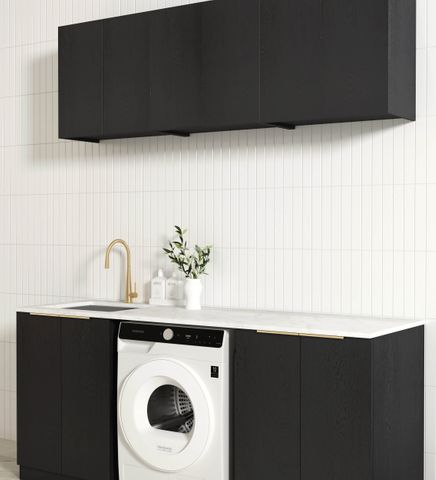 Laundry Kit 1960B Byron/Bondi Black Oak with Natural Carrara Marble Top — detail 3