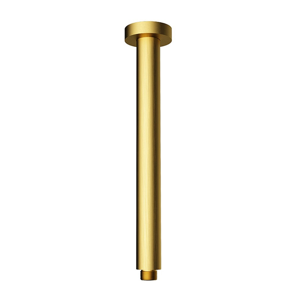Round Shower Arm Vertical Brushed Gold 300mm Brushed Gold
