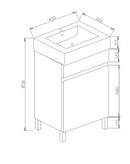 Slimline Vanity 450 Ceramic Top 1TH 450*320*850mm
