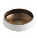 Zen White and Copper  basinDimension: 410*410*140mmabove counter mounting