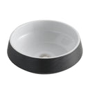 Zen Mono Matt black and white above counter basin  No Overflow Dimension: 410x410x140mm