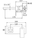 OX0113.BMTaran Wall Basin Mixer Matt Black
