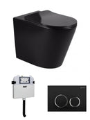 Matte Black Alzano Wall Faced Pan R&T Inwall Cistern Package