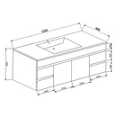 PVC1200x460x520mm Gloss White Wall Hung Single Bowl Vanity