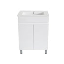 PVC600X460X850 White Vanity With Slimline Ceramic Top
