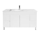 PVC1200x460x850mm White Vanity With Leg Double Bowls Stone Top