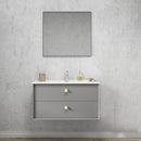 Boston 900x460x550 wall hung Matte Grey Plywood Cabinet Brushed Gold Handle included