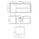 Byron 1200x460x550 wall hung Natural Oak Plywood Cabinet