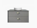 Boston 900x460x550 wall hung Matte Grey Plywood Cabinet Brushed Gold Handle included
