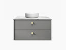 Boston 900x460x550 wall hung Matte Grey Plywood Cabinet Brushed Gold Handle included